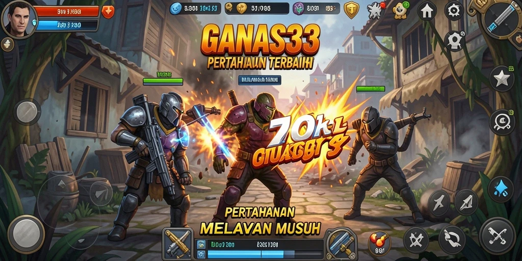 Gameplay seru dan menantang di GANAS33 Tower Defense.